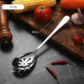 Professional long handle stainless steel slotted serving spoon with 30cm length for catering - Serving Slotted Spoon (Medium)