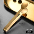 Premium gold-plated SUS304 stainless steel sugar tongs with serrated teeth 12.3cm - 304 Stainless Steel (Gold) / 12.3cm / Gold