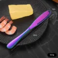 Regenbogen-Buttermesser aus Edelstahl 430 mit Löchern zum Streichen von Käse und Marmelade - S / Irisierend