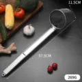 Edelstahl Nudelsieb mit 57,5 cm langem Griff und 11,5 cm Siebkorb für die Küche - Stahlgriff Lang (12#)
