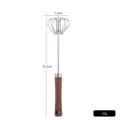 Semi-automatic stainless steel whisk with wood grain handle, 30.5cm length - Wood Grain Handle (CZ-Q580) / M