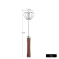 Semi-automatic stainless steel whisk with wood grain handle, 28cm length, 61g weight - Wood Grain Handle (CZ-Q580) / S