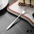 13cm stainless steel dessert fruit fork with creative wave design and polished finish - Pointed Tail Dessert Fork