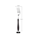 Vintage wenge wood handle dinner fork, stainless steel cutlery, 19cm length, 30g weight - Dinner Fork