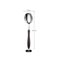 Vintage Wenge wood handle stainless steel round dinner spoon 18.3cm 38g for home dining - Large Round Spoon
