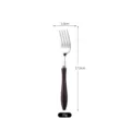 Vintage stainless steel dessert fork with ergonomic dark wenge wood handle, 17.9cm long - Dessert Fork
