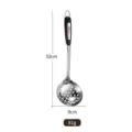 Professioneller Schaumlöffel aus Edelstahl mit schwarzem Griff 33 cm Länge und 81 g Gewicht - Schaumlöffel (Durchmesser 9cm)