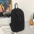 Stylish black nylon commuter sling bag for outdoor cycling and daily use in 2025 - Black