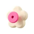 Cute flower shape cabinet knob decorative drawer pull handle pink cream home decor hook - Cream
