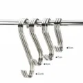 Stainless steel S hooks for hanging pots, pans, clothes in kitchen, bathroom and wardrobe. - Single Hook