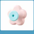Pink cute flower adhesive wall hook, punch-free key and towel storage rack for bathroom. - Pink