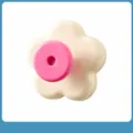 Cute cream flower wall hook, sticky adhesive hook for bathroom key storage, 1 pack - Cream
