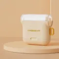 Mini portable lint roller in beige color, compact design for pet hair removal and clothes. - 30 Sheets / Off White