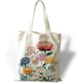 Bolso tote de lona vintage con pintura al óleo floral y gran capacidad para compras - Estilo de Dalia Vintage Pastoral (jiayingstd341) / 34x39cm
