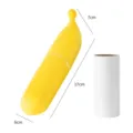 Bananenvormige pluisroller met navulling, draagbare dierenhaarverwijderaar voor kleding. - Gele banaan
