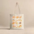 Detalle de bolso de lona con bonitas ilustraciones en acuarela de pan y bollería - Pan y Postre de Dibujos Animados (jiayingstd119) / 34*39cm