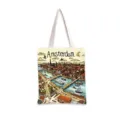 Ilustración detallada de Ámsterdam dibujada a mano en una bolsa de lona blanca premium - Vista del Canal de Ámsterdam-Estilo Dibujado a Mano (jiayingstd150) / 34*39cm