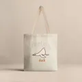 Detalle de bolsa de lona con pato de dibujos animados minimalista y texto - Pato de Dibujos Animados (jiayingstd124) / 34*39cm