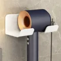 Supporto a parete per asciugacapelli, staffa organizer per bagno bianco senza foratura. - Base A01 / Bianco