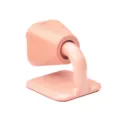 Pink silicone punch-free door stop, flexible bathroom door bumper for home wall protection. - Pink (Floor Style)