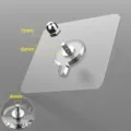 Transparent self-adhesive wall hook with screw rod, heavy duty nail-free hanging bracket. - 6x6cm Patch-75 Silk Thick-6mm Screw
