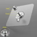 Transparent adhesive wall hook with 12mm threaded screw for heavy duty wall hanging bracket. - 6x6cm Patch-50 Silk-12mm Screw