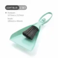 Mini dustpan and brush set, light blue desktop cleaning broom for keyboard and drawer use. - OPP Packaging / Light Blue
