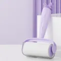 Purple lint roller with cover 10cm pet hair remover sticky brush for clothes and home - 10CM Bowknot Lint Roller Full Set / Purple