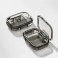 Portable mini pill box with compartments, transparent dark grey sealed moisture-proof travel box. - Gray