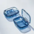 Portable mini pill box split design plastic medication organizer daily travel medicine case - Blue