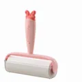 Pink lint roller with bow handle 16cm, tearable sticky roller for pet hair and clothes. - 16CM Bowknot Lint Roller Full Set / Pink
