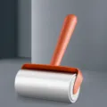 Levapelucchi portatile con manico rosa corallo e rotoli adesivi strappabili per peli di animali. - 10cm / Arancione Vivace