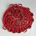 Portable elastic outdoor clothesline with clips, windproof red travel laundry rope for home use. - OPP Packaging / Red