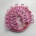 Portable outdoor travel clothesline with clips, pink elastic clothes line for home laundry use. - OPP Packaging / Pink