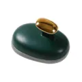 Exfoliierender Dusch-Körperbürsten-Scrubber mit ergonomischem Goldgriff und grünem Design. - Dunkelgrün