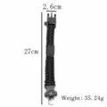 Paracord survival bracelet with compass and knife, durable outdoor camping gear black 27cm - Black