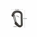 Mosquetón de aleación de aluminio negro en forma de D para llavero, resistente y ligero. - Talla 4