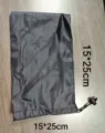 Black nylon drawstring storage bag 15x25cm small parts organizer pouch for outdoor gear - 15x25cm / Black
