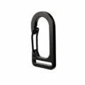 Black aluminum alloy U-shaped webbing buckle carabiner for outdoor bags and straps main view. - U-Shaped Webbing Buckles / Electrophoretic Black
