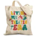 Retro theater era canvas tote bag detail showing creative print and durable fabric - Retro Theater Era (jiayingstd358) / 34x39cm