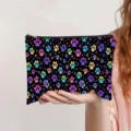 Farbenfrohe Schminktasche mit Pfotenabdruck aus Polyester, handgehaltene Größe - Pfotenabdruck Stil (jiayingpbb0845)