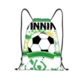 Soccer theme drawstring backpack with WINNING print and fan silhouettes for sports fans - Winning Theme Style (jiayingskd111) / 34x41cm