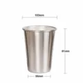 Detailed dimension spec of 350ml stainless steel camping cup with 103mm width and 81mm height. - M