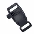 Plastic release buckle with whistle for outdoor paracord bracelets and DIY crafts. - Black