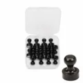 Multifunctional strong magnetic pushpins 16pcs set with clear storage box for whiteboards. - 16 Pieces/Pack / Black