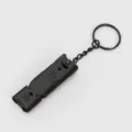 Stainless steel survival double tube whistle keychain EDC outdoor emergency whistle tool - Black