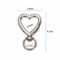 Herzform Metall Schlüsselanhänger Feder Karabiner Schmuck DIY Zubehör Schnalle Größe 4.1cm - Rotes Herz Gunmetal-Beschichtung