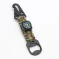 Υπαίθριο πολυλειτουργικό μπρελόκ paracord 7 πυρήνων με πυξίδα και ανοιχτήρι μπουκαλιών. - Χακί Παραλλαγή