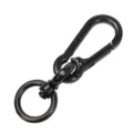 Mosquetón giratorio de aleación de zinc negro para llaves, herraje metálico duradero. - Hebilla de Tres Secciones / Negro