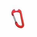 Red aluminum wiregate carabiner with bottle opener, lightweight outdoor climbing gear key chain. - Red